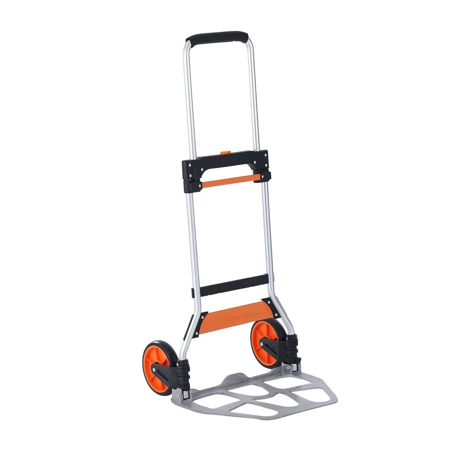 Folding Hand Truck, 275 lbs Load Capacity, Aluminum Portable Cart, Convertible Hand Truck and Dolly with Telescoping Handle and PP+TPR Wheels, Ultra Lightweight Super Strong for Moving Warehouse