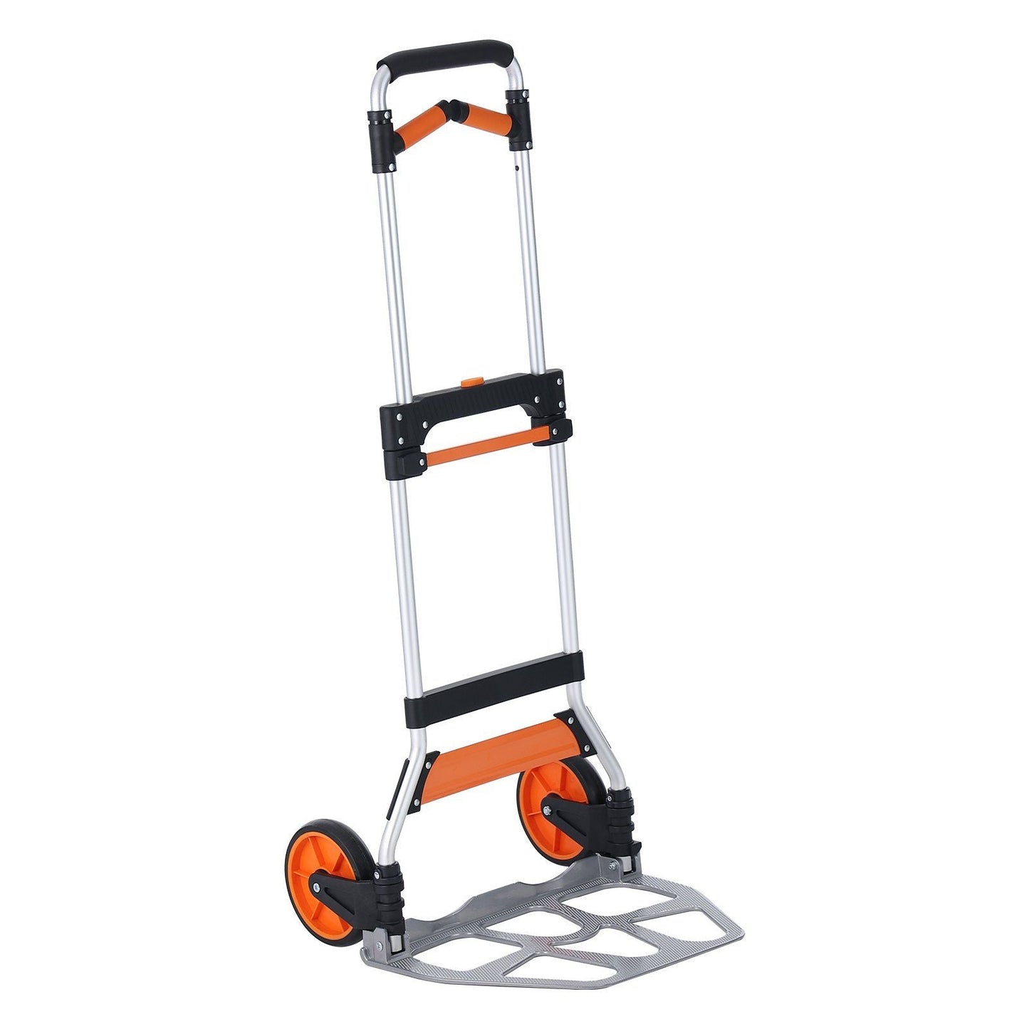 Folding Hand Truck, 309 lbs Load Capacity, Aluminum Portable Cart, Convertible Hand Truck and Dolly with Telescoping Handle and PP+TPR Wheels, Ultra Lightweight Super Strong for Moving Warehouse