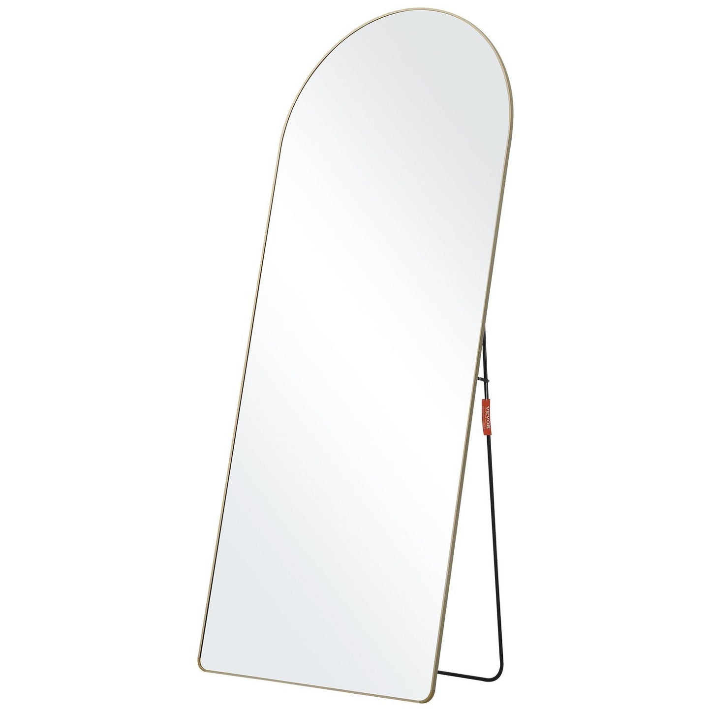 Arched Full Length Mirror, 71'' x 30'', Large Free Standing Leaning Hanging Wall Mounted Floor Mirror with Stand Aluminum Alloy Frame, Full Body Dressing Mirror for Living Room Bedroom, Black