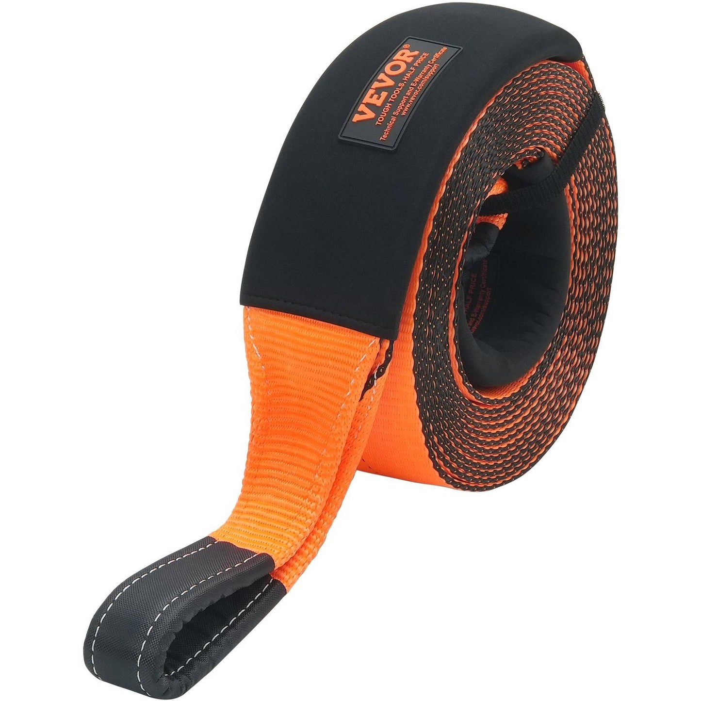Recovery Tow Strap 4" x 30', 46,500 lbs Break Strength, Triple Reinforced Loop Straps, Tree Saver, Off Road Towing and Recovery, Extreme Weather Resistance, Protective Sleeves & Storage Bag