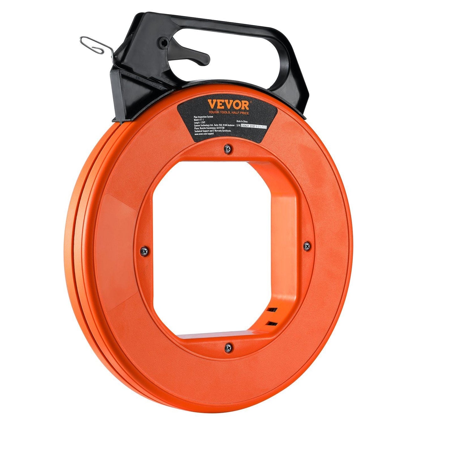 Fish Tape, 240-foot, 1/8-inch, Steel Wire Puller with Optimized Housing and Handle, Easy-to-Use Cable Puller Tool, Flexible Wire Fishing Tools for Walls and Electrical Conduit, Non-Conductive