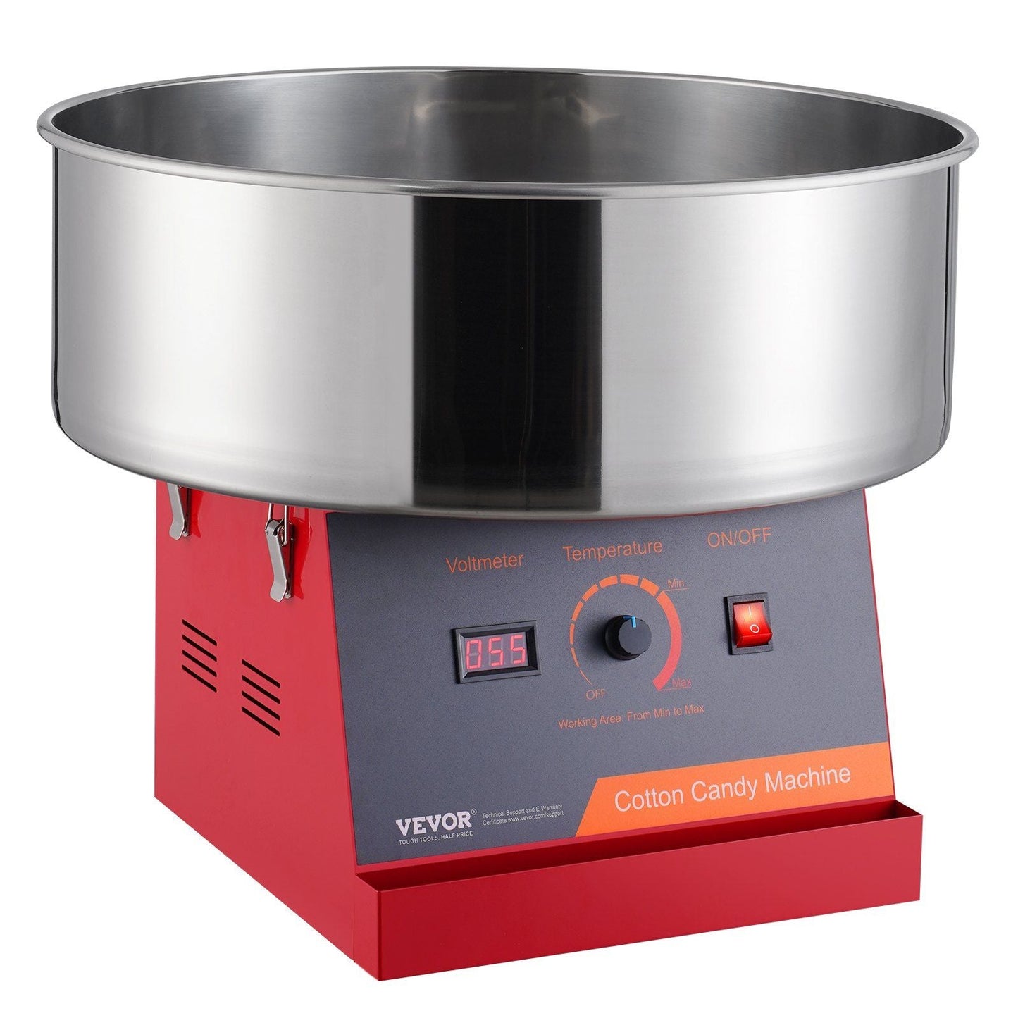 Electric Cotton Candy Machine, 1000W Candy Floss Maker, Commercial Cotton Candy Machine with Stainless Steel Bowl, and Sugar Scoop, Perfect for Home Kids Birthday, Family Party (Red)
