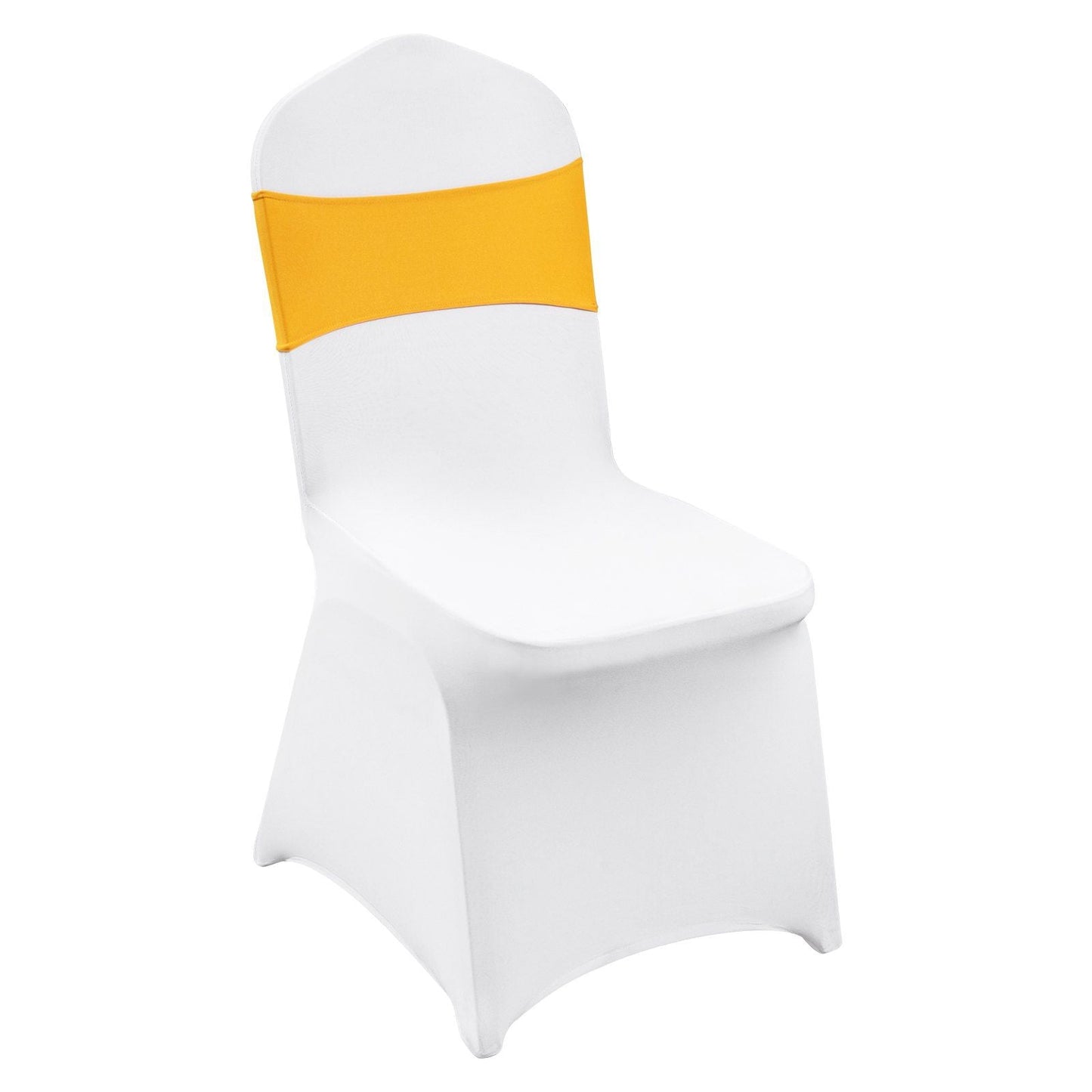 Stretch Spandex Folding Chair Covers, Universal Fitted Chair Cover with Chair Sashes, Removable Washable Protective Slipcovers, for Wedding, Holiday, Banquet, Party, Dining (30 Set Gold & White)