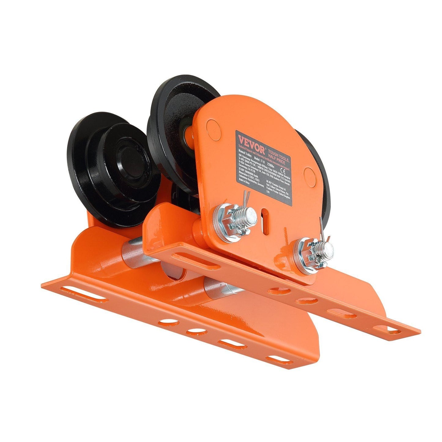 Electric Hoist Manual Trolley, 1100 lbs/0.5 Ton Capacity for PA200 PA250 PA300 PA400 PA500, Push Beam Trolley with Dual Wheels, 2.36"-4.72" Adjustable Flange Width for Straight Curved I Beam