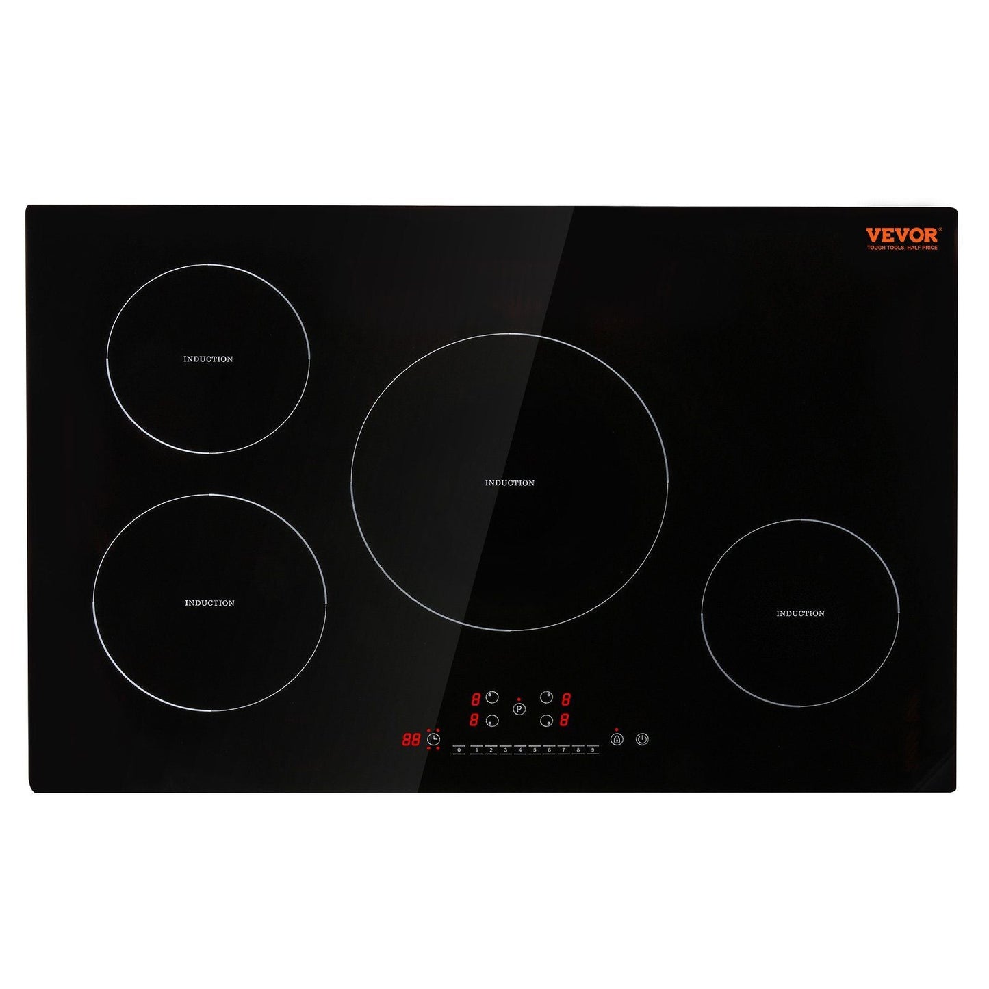 Electric Cooktop, 4 Burners, 30'' Induction Stove Top, Built-in Magnetic Cooktop 7500W, 9 Heating Level Multifunctional Burner, LED Touch Screen with Child Lock & Over-Temperature Protection