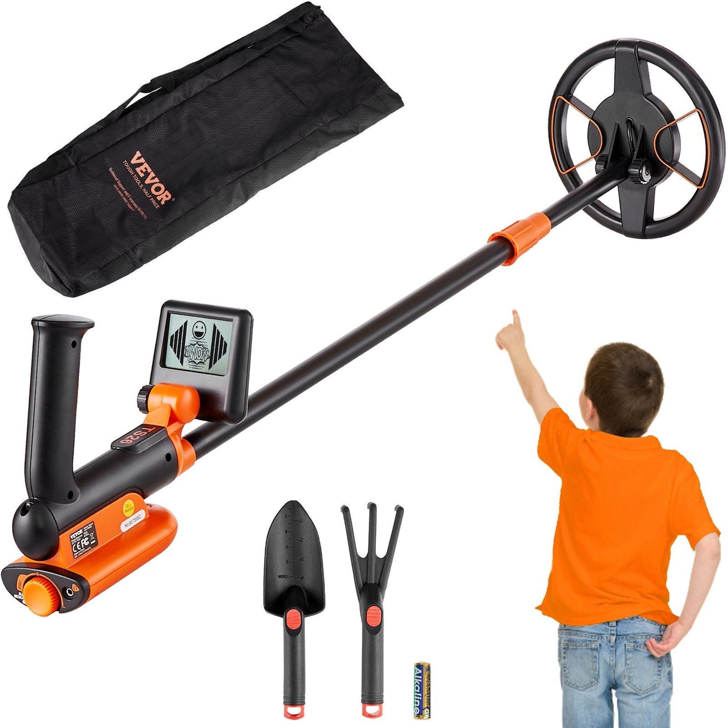 Metal Detector for Kids, 6 Inch, 25''-37'' Adjustable Gold Detector, IP68 Waterproof Search Coil with LCD Display Advanced DSP Chip, Lightweight for Junior & Youth Detecting Gold Coin Treasure
