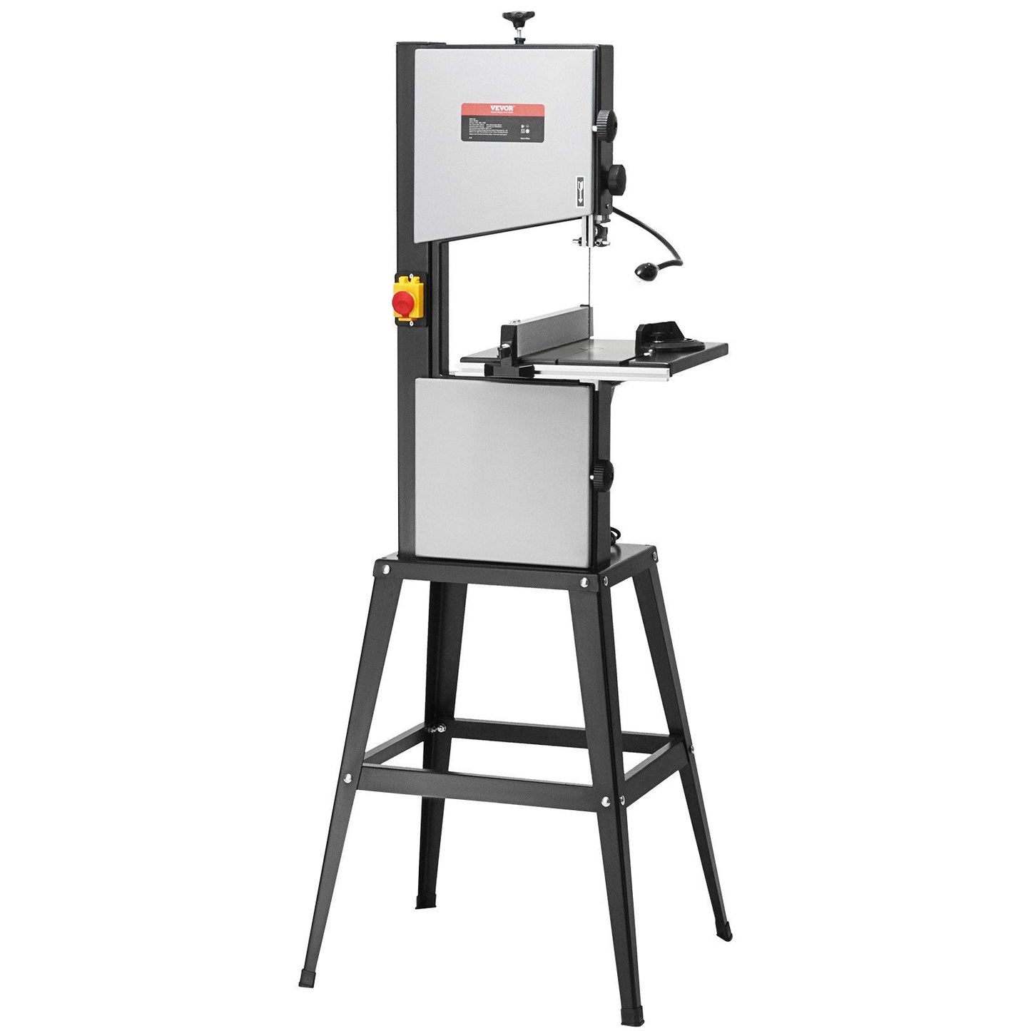 Band Saw with Stand, 10-Inch, 560 & 1100 RPM Two-Speed Benchtop Bandsaw, 370W 0.5HP Motor with Metal Stand Optimized Work Light Workbench Fence and Miter Gauge, for Woodworking Aluminum Plastic