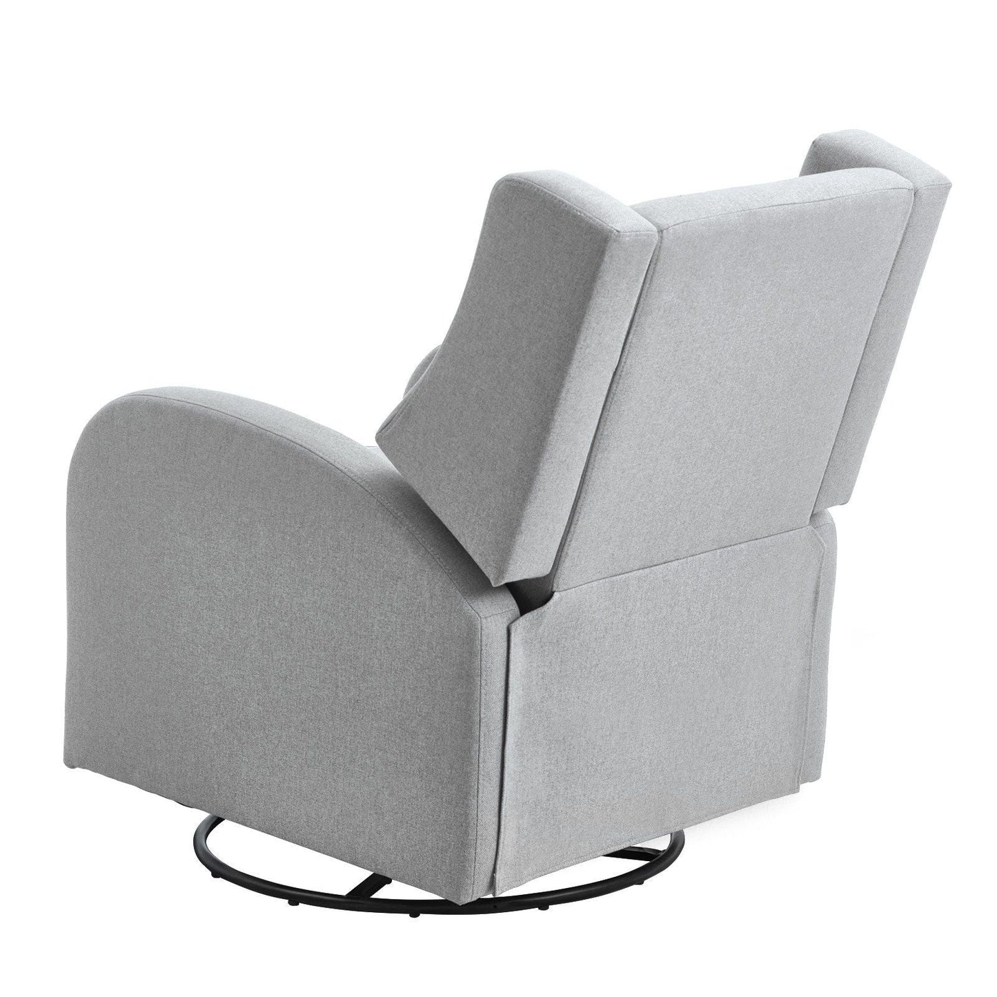 Electronic Power Recliner and Swivel Glider, 250 lbs Weight Capacity Swivel Glider Recliner Chair with USB Port, Polyester Surface Swivel Rocker Recliner for Living Room, Bedroom, Light Gray