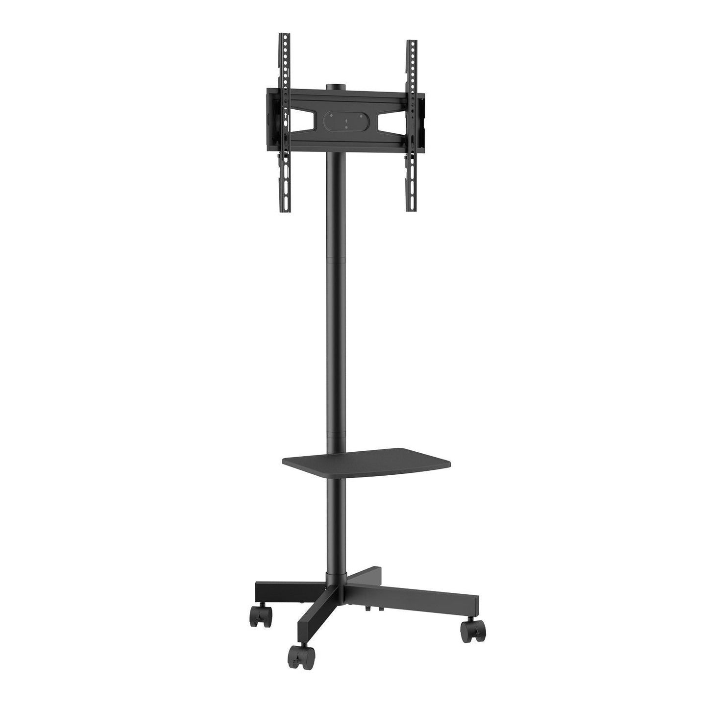 Mobile TV Stand, Mobile TV Cart for 23 to 60 inch TVs, Height Adjustable Portable TV Stand with Wheels, with A Tray for Audio-Visual Devices, Rolling TV Stand with Mount for Bedroom, Living Room