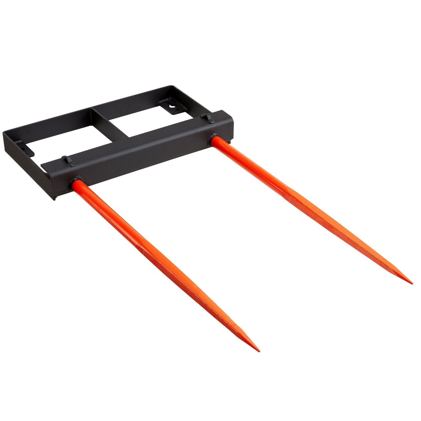 49" Hay Spear, Bale Spears 3000lbs Loading Capacity, Skid Steer Loader Tractor Bucket Attachment with 2pcs 17.5" Stabilizer Spears and 60" Chain, Quick Attach Spike Forks