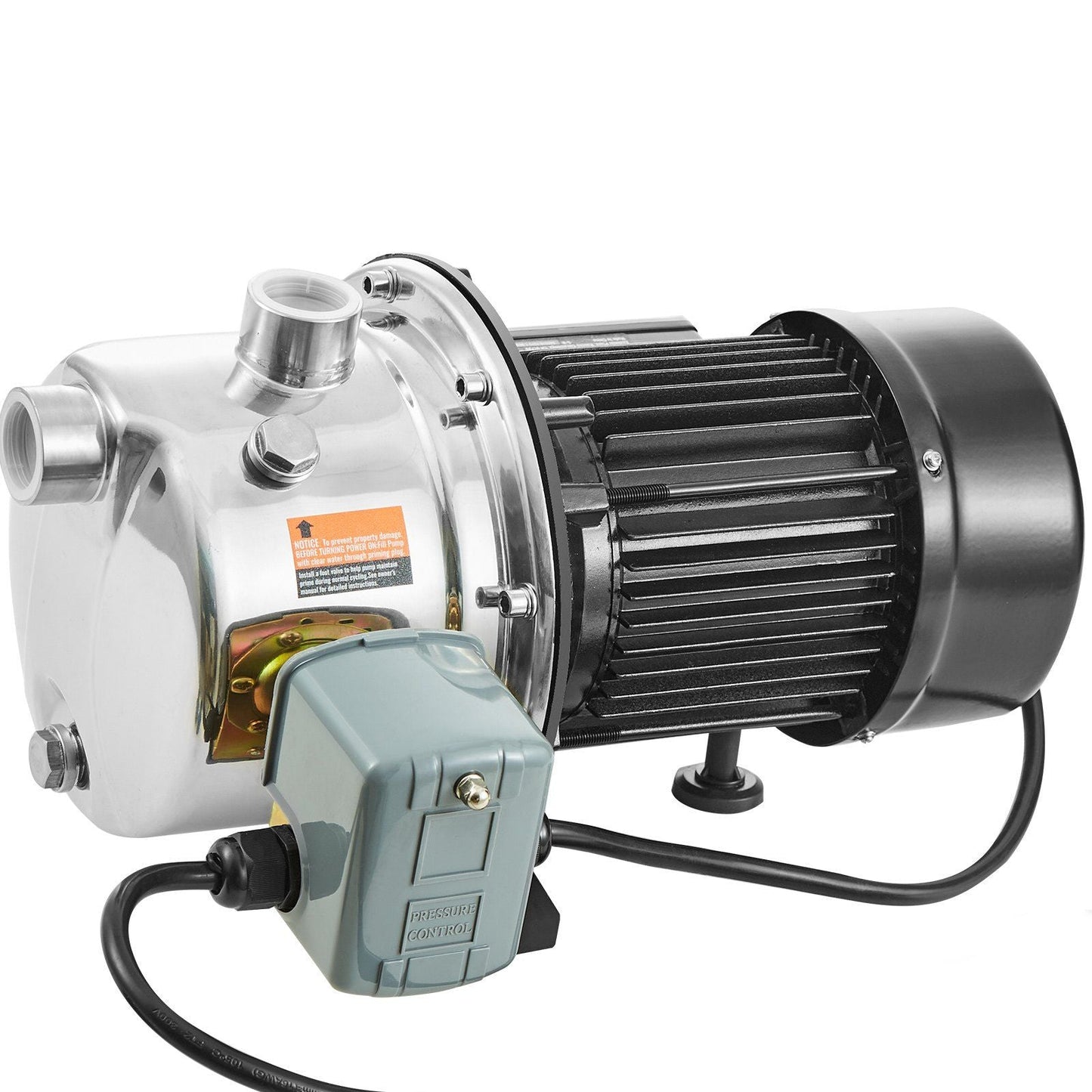 3/4HP SUS304 Stainless Steel Shallow Well Jet Pump, 115 Volt, 18.5 GPM 131 FT Maximum Head Irrigation Water Pump, for Agricultural Garden Irrigation System High-Rise Water Supply Shower Booster