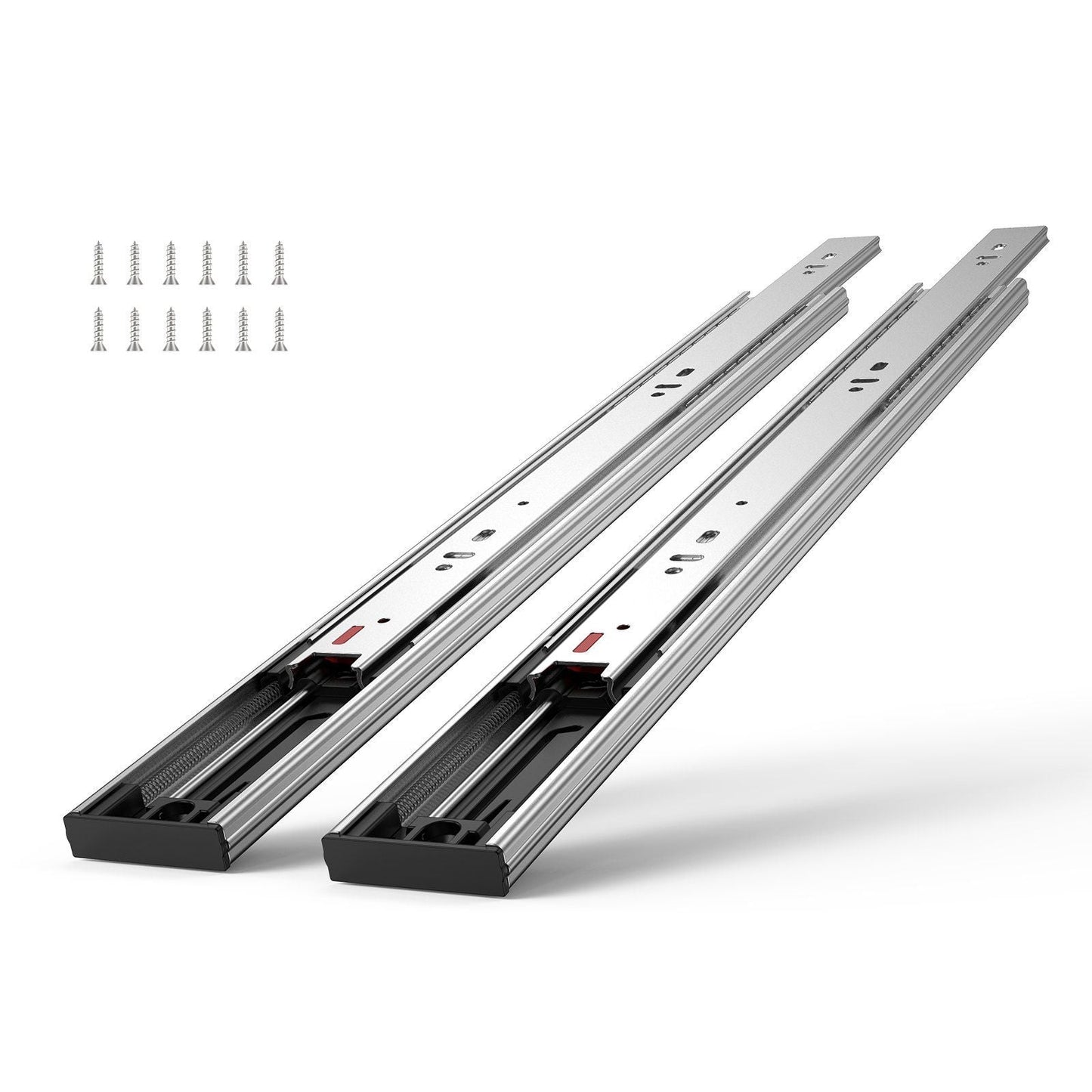 6 Pairs of 24 Inch Drawer Slides Side Mount Rails, Heavy Duty Full Extension Steel Track, Soft-Close Noiseless Guide Glides Cabinet Kitchen Runners with Ball Bearing, 100 Lbs Load Capacity