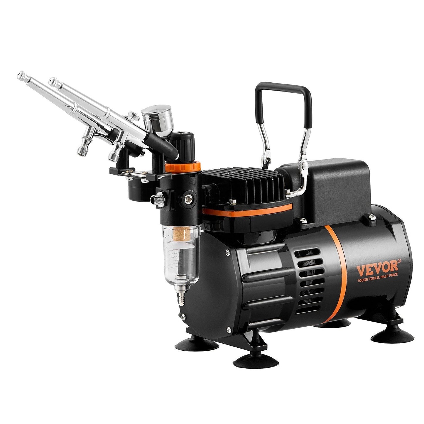 Airbrush Kit, Dual Fan Air Compressor Professional Airbrushing System Kit with 3 Airbrushes, Holder, Color Mixing Wheel, Cleaning Brush Set, Air Brush Set for Art Nail Cookie Tattoo Makeup Cake