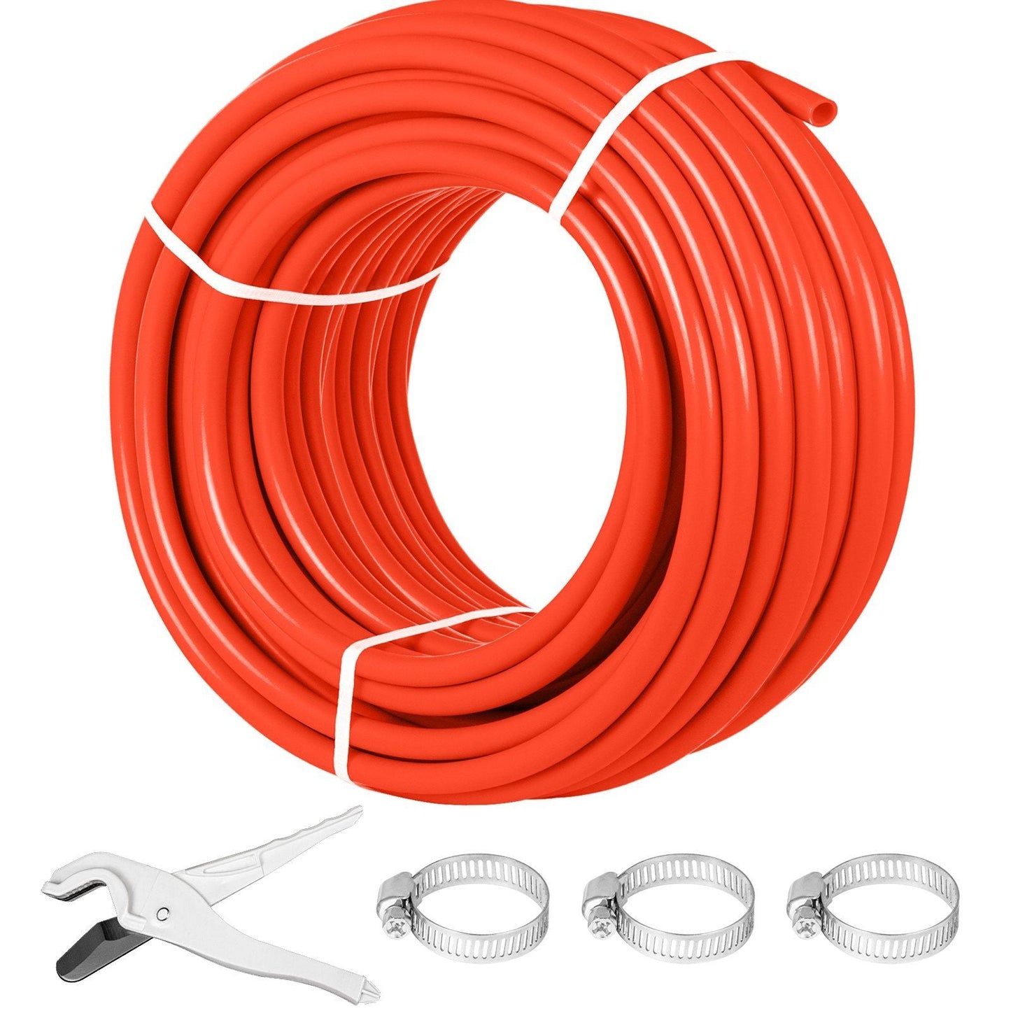 Oxygen Barrier 1/2 Inch 300 Feet Tube Coil EVOH PEX-B Pipe, for Residential Commercial Radiant Floor Heating, Red