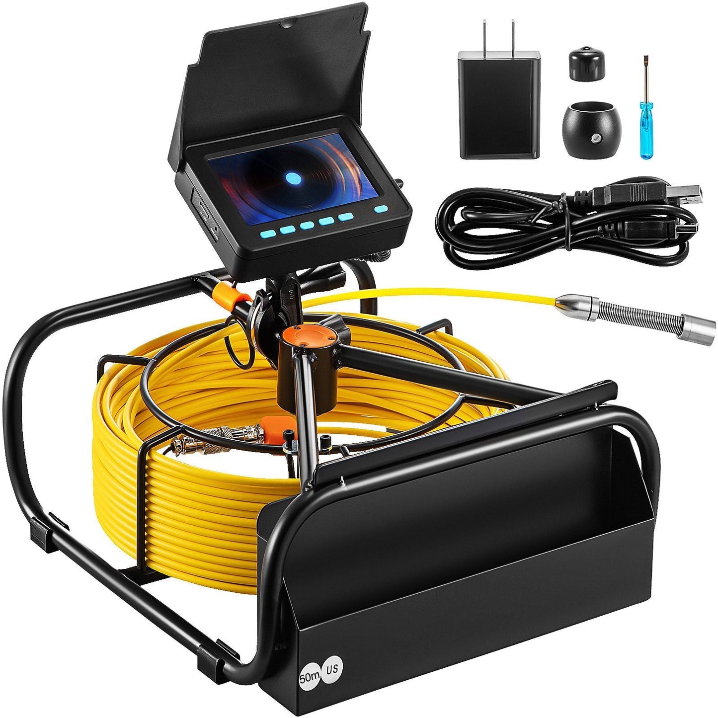 Sewer Camera, 164FT 4.3" Screen, Pipeline Inspection Camera with DVR Function & Snake Cable, Waterproof IP68 Borescope w/LED Lights, Industrial Endoscope for Home Wall Duct Drain Pipe Plumbing