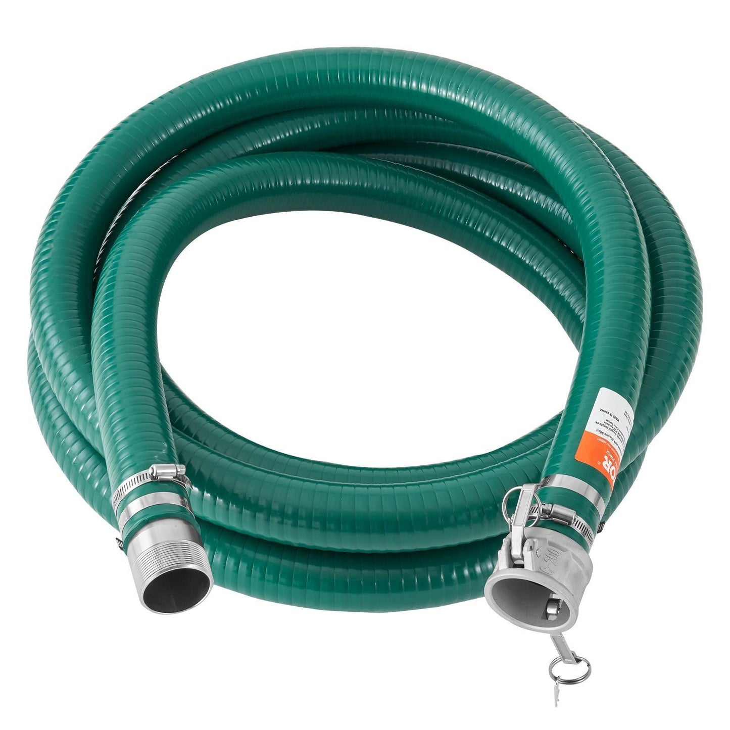 Suction Hose 2 in x 20 ft Green High Quality Hose Complete Fittings