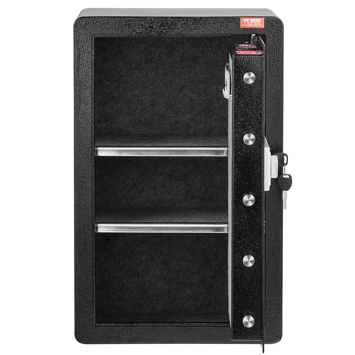 Single Door 3.5 cu.ft Safe Box with Key Lock & Password LED Light Black,organize cash, passports, jewelry, gold, watches and documents