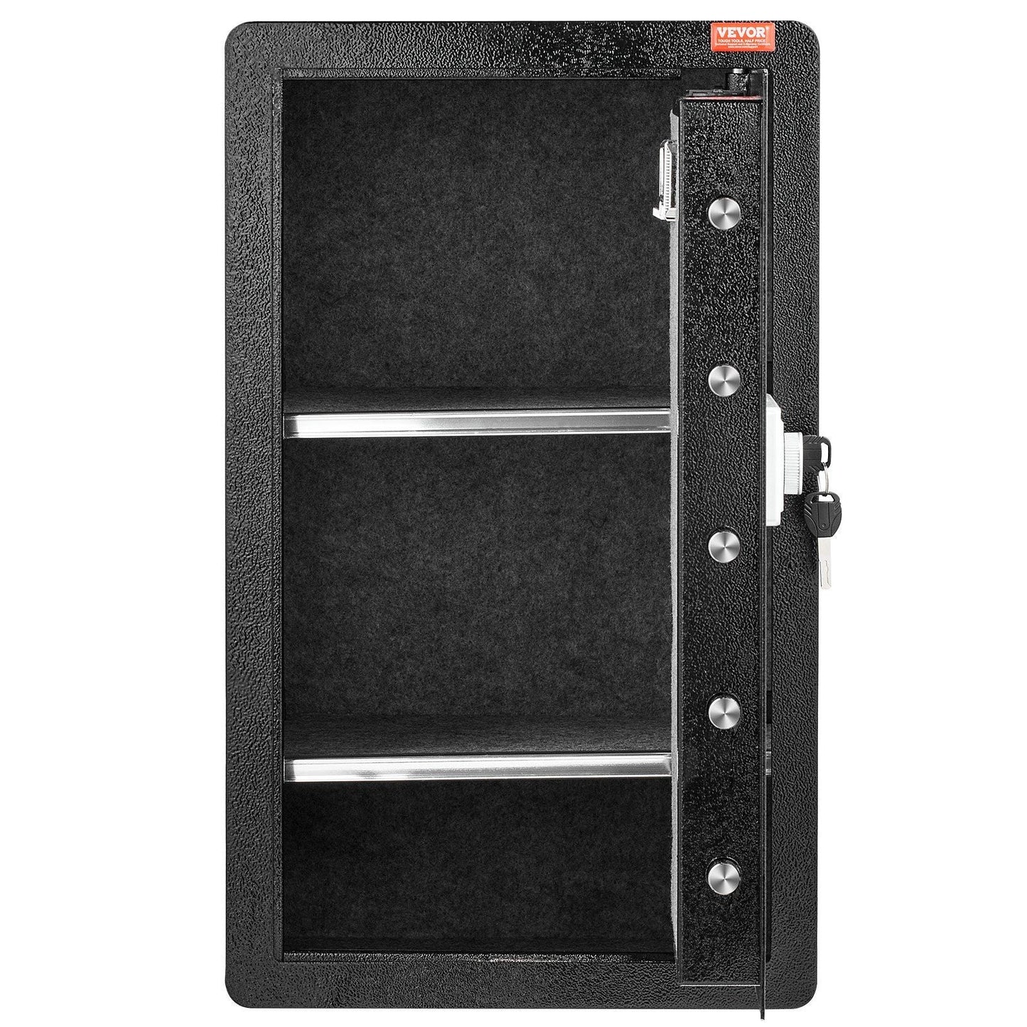 Single Door 4.0 cu.ft Safe Box with Key Lock Password & Fingerprint Black, organize cash, passports, jewelry, gold, watches and documents