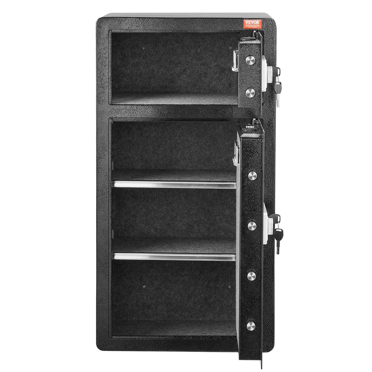 Double Door 7.2 cu.ft Safe Box with Key Lock Password Cabinet Black,organize cash, passports, jewelry, gold, watches and documents