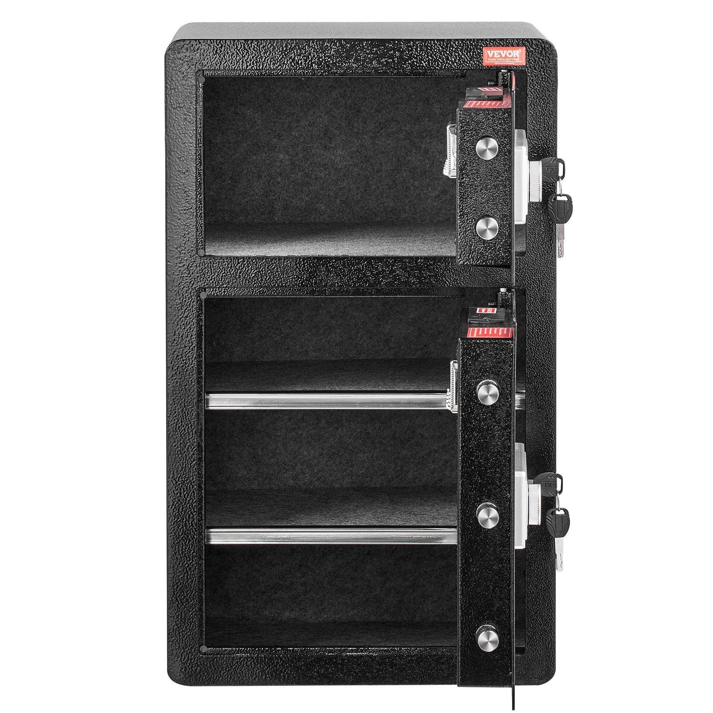 Double Door 4.5 cu.ft Safe Box with Key Lock Password Fireproof Bag Black,organize cash, passports, jewelry, gold, watches and documents