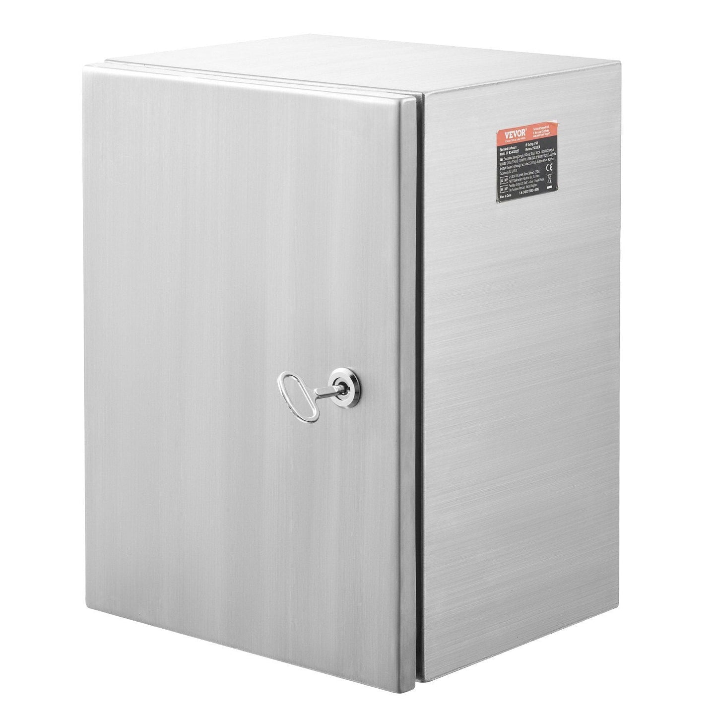 Steel Electrical Box, 20"x 16"x 8", 304 Stainless Steel Electrical Enclosure Box, Wall-Mounted Outdoor Electrical Electronic Equipment Enclosure with Mounting Plate Hinges Lock, IP66 Waterproof