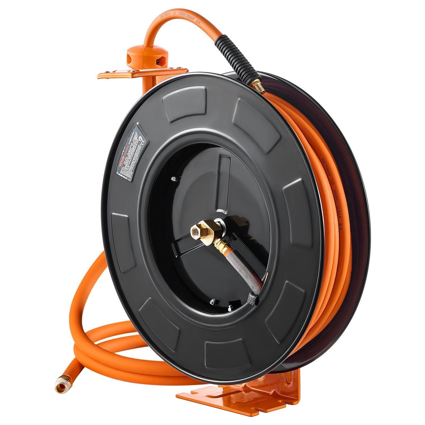 Retractable Air Hose Reel 3/8 IN x 100 FT Rubber Air Hose Reel Max 300 PSI