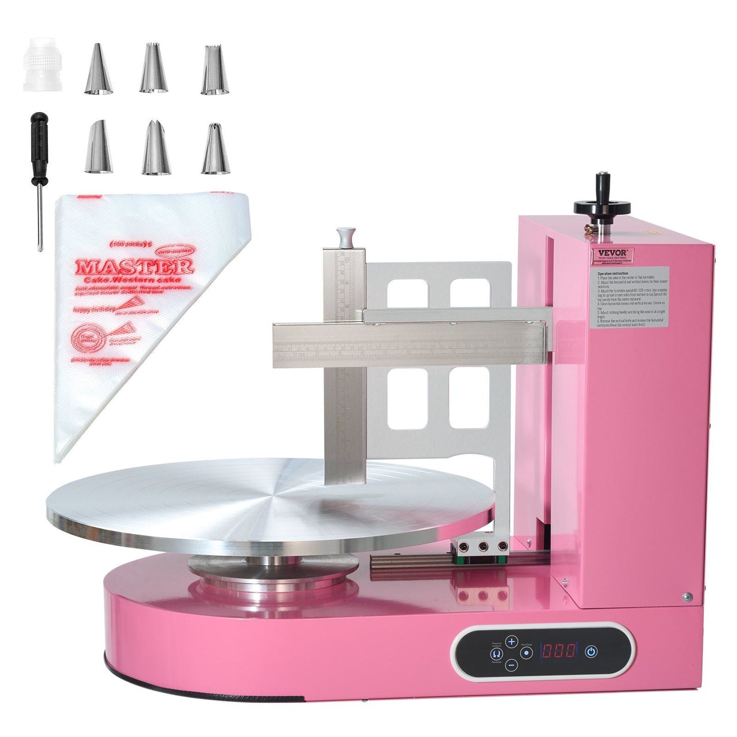 Cake Decorating Machine Cake Frosting Spreading for 4" to 16" Cake Pink