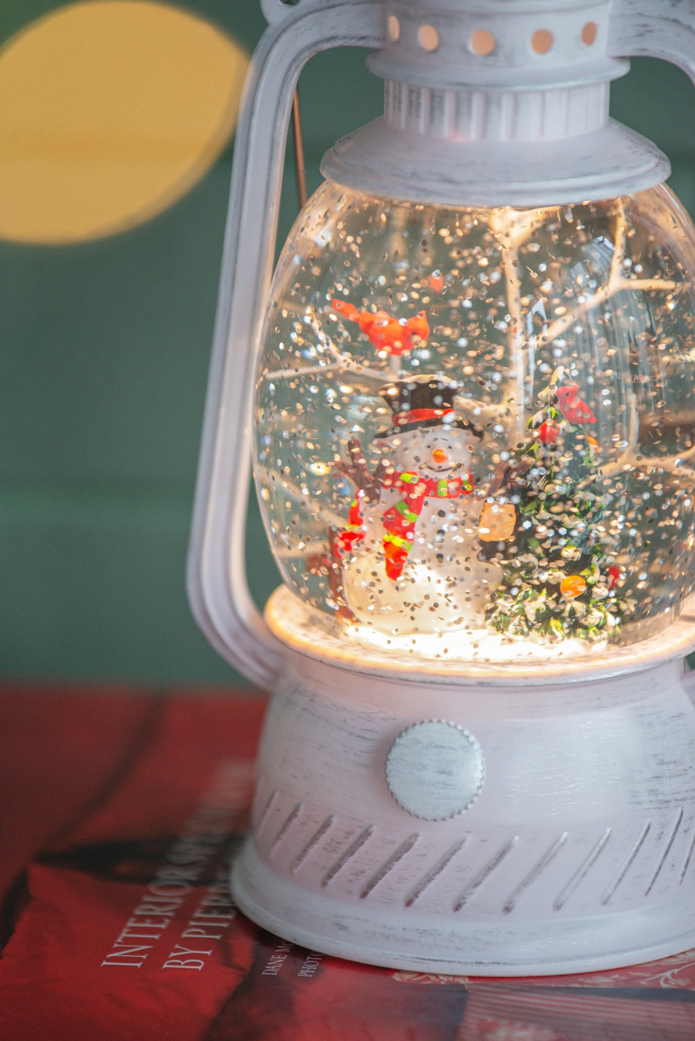 Christmas Lighted White Spinning Lantern