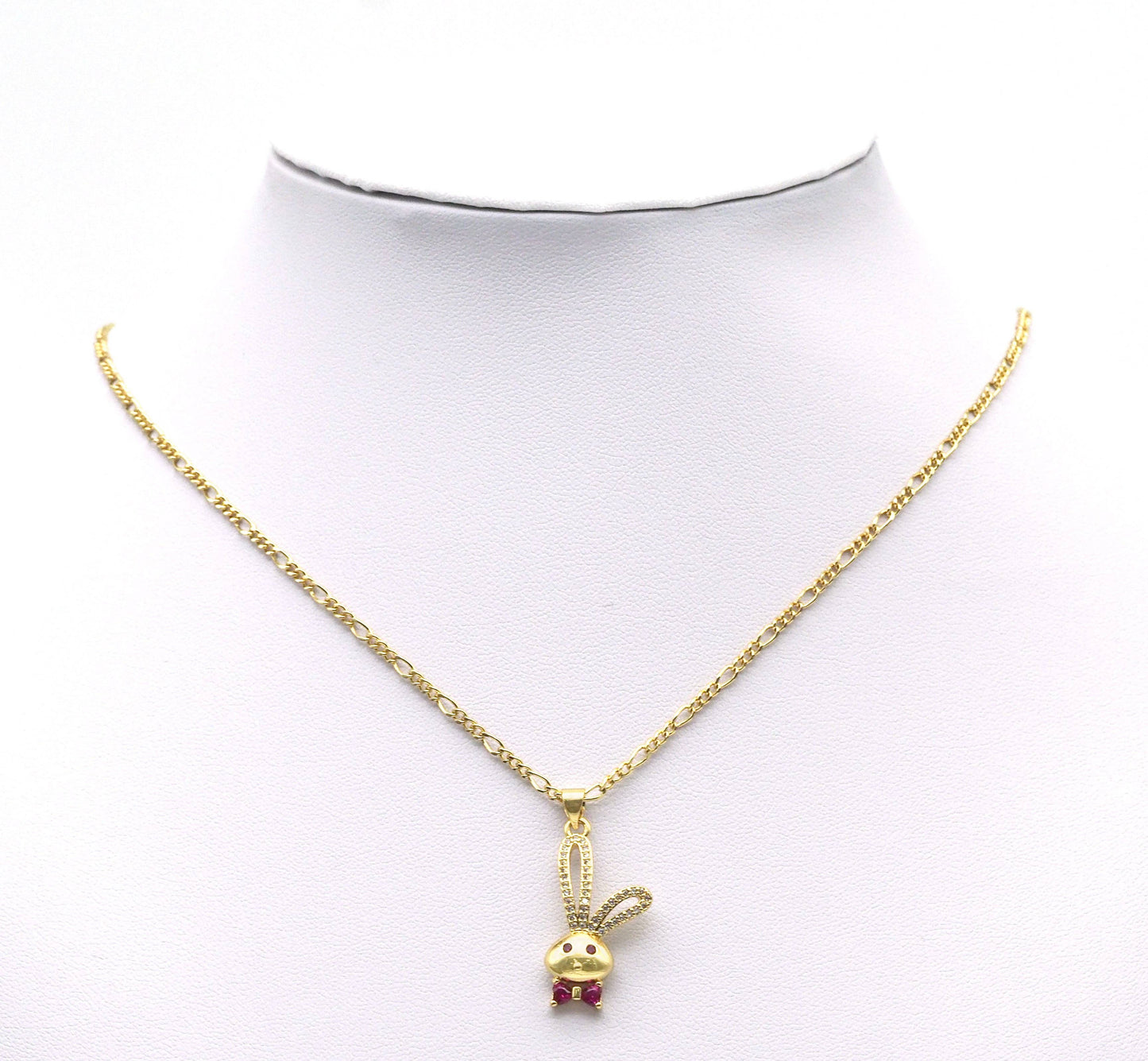 Gold CZ Cute Bunny Charm, Sku#LK689