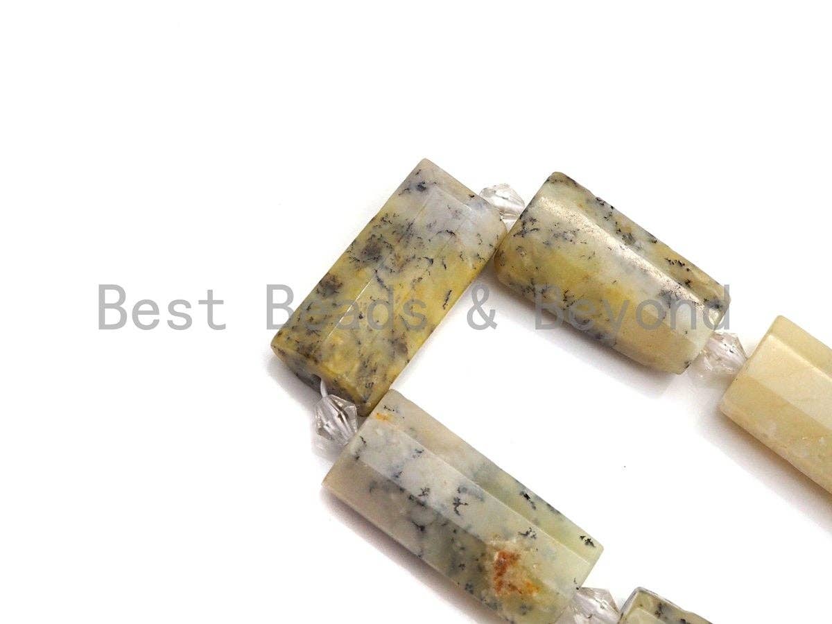 High Quality Natural Dentric White Opal Pillow Shape Beads, White Opal Beads, 13x26mm, sku#U686
