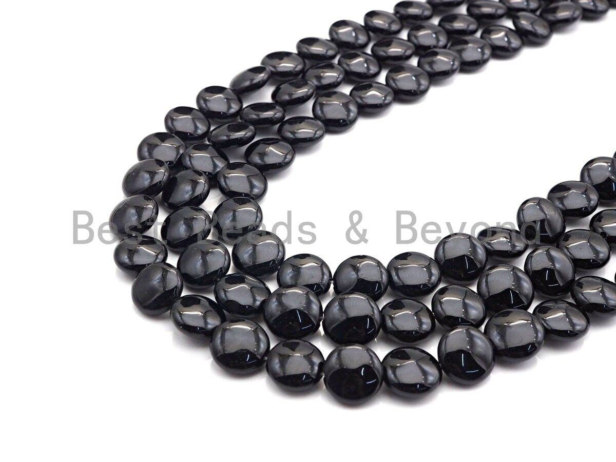 High Quality Natural Onyx Button Coin Shape Beads, 8mm/10mm/12mm/14mm/16mm/18mm Onyx Beads, 15.5 Full Strand, sku# Q39