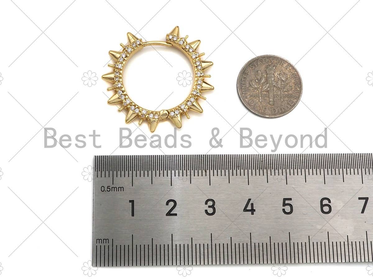 CZ Micro Pave Spike earrings, Sku#J305