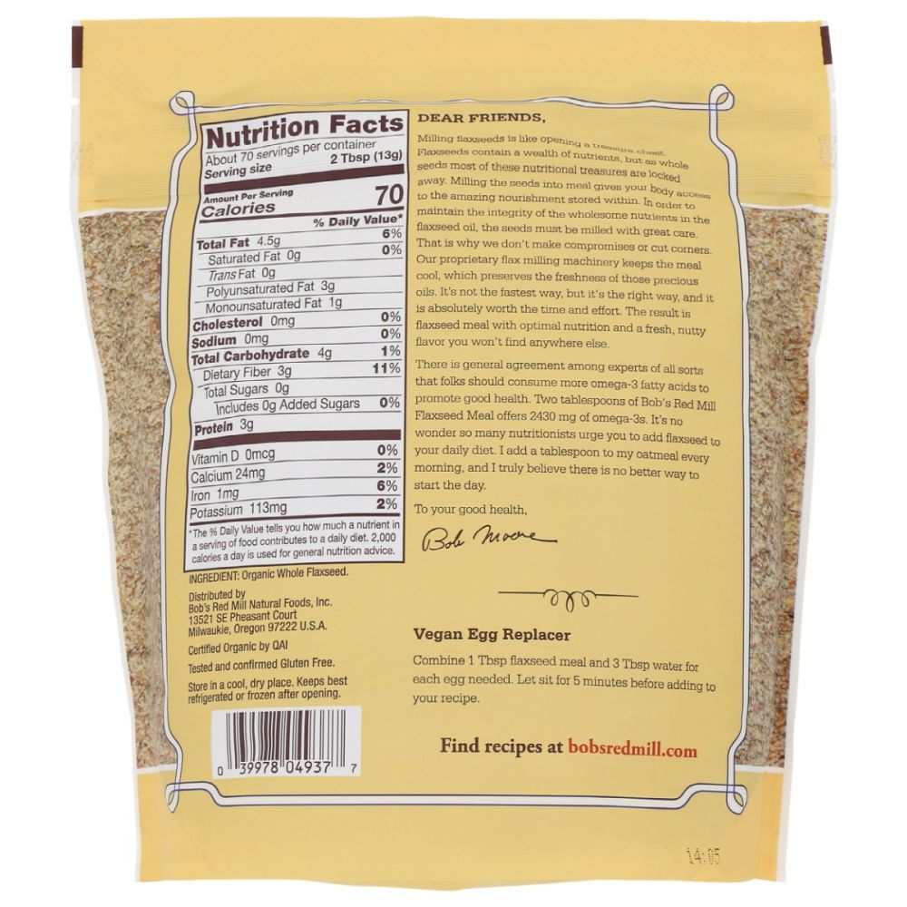 BOB'S RED MILL: Organic Brown Flaxseed Meal, 32 oz