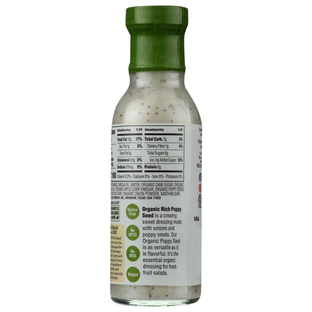 BRIANNAS: Organic Rich Poppy Seed Dressing, 10 oz
