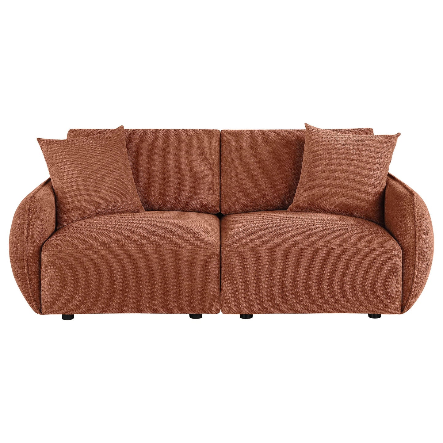Elysia Chenille Upholstered Modular Lounge Loveseat Coral