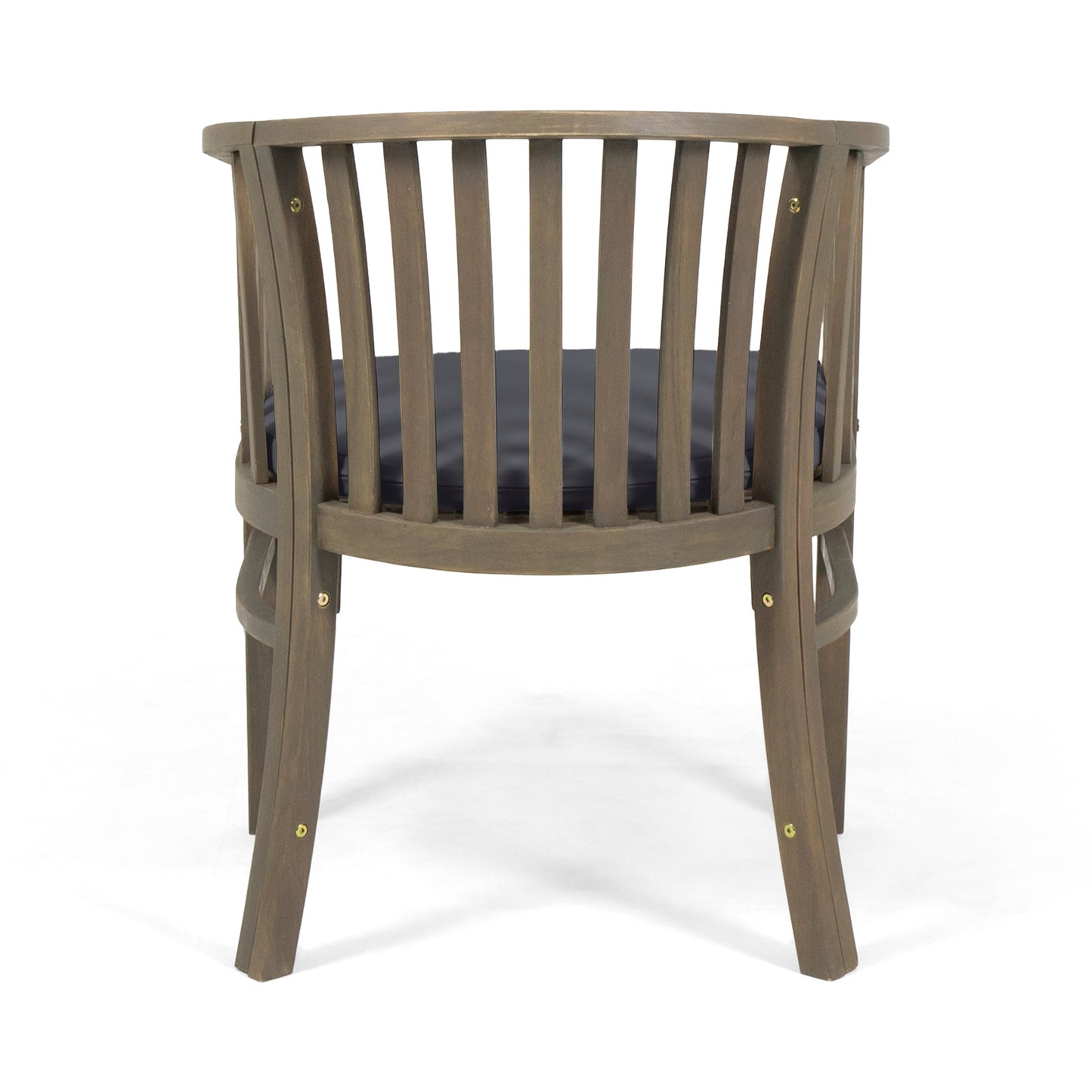 Outdoor Wooden Dining Chairs With Cushions, Set of 2, Dark