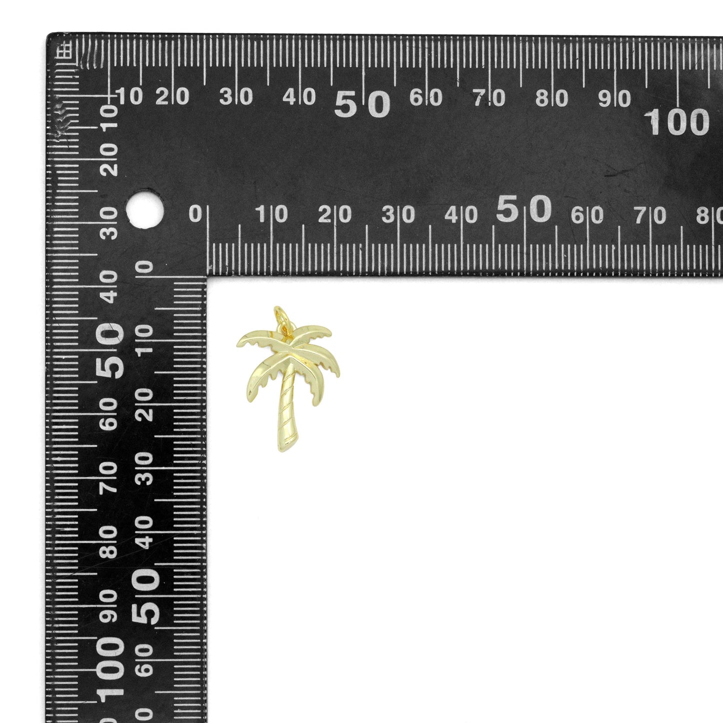Gold Silver Coconut Palm Tree Charm Pendant, Sku#A486