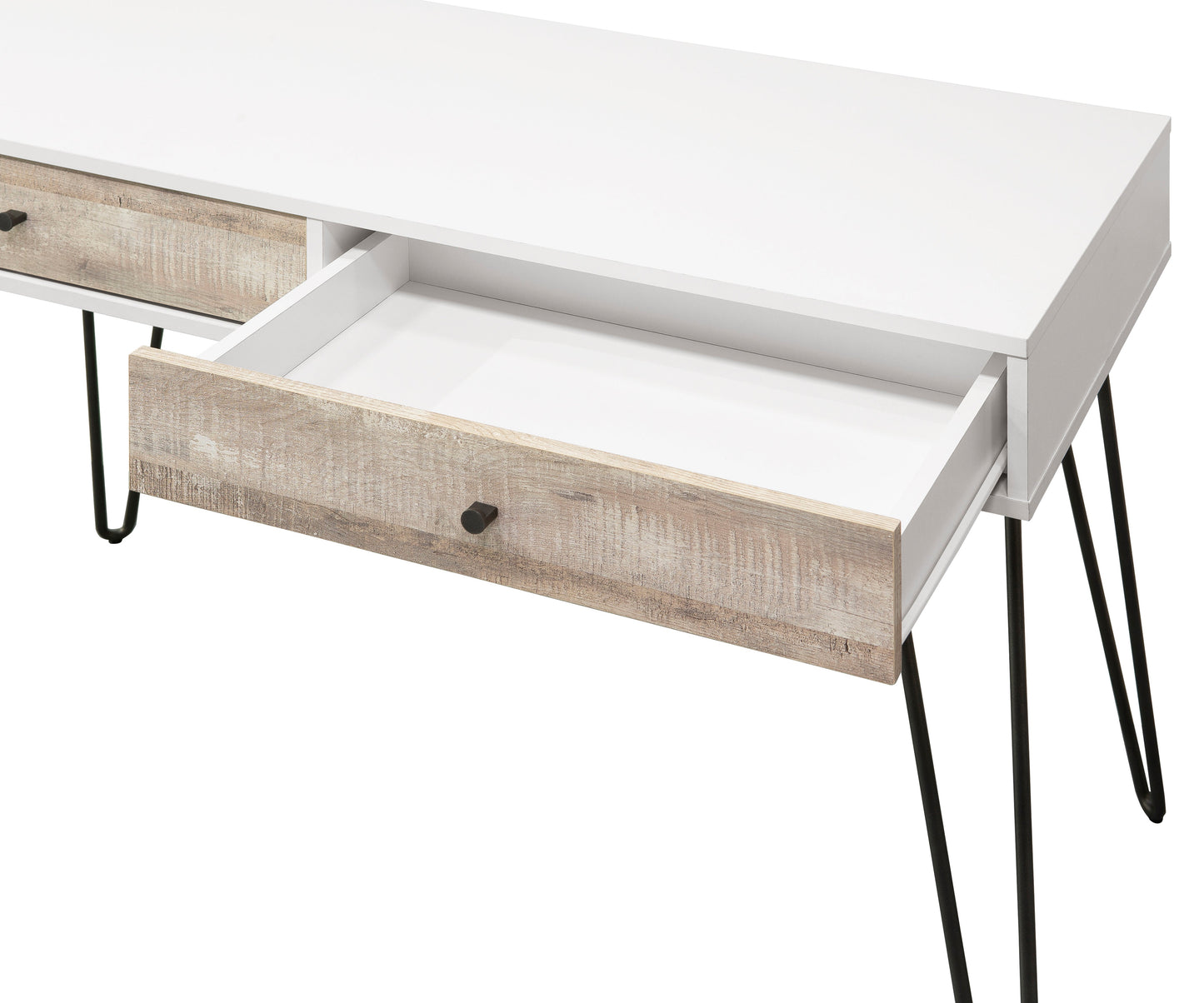 Taupe Desk with Metal Accents