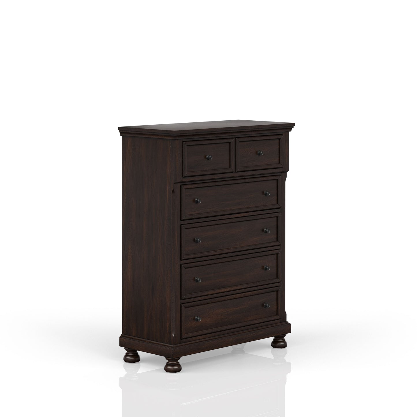 Dark Cherry 5 Drawer Chest