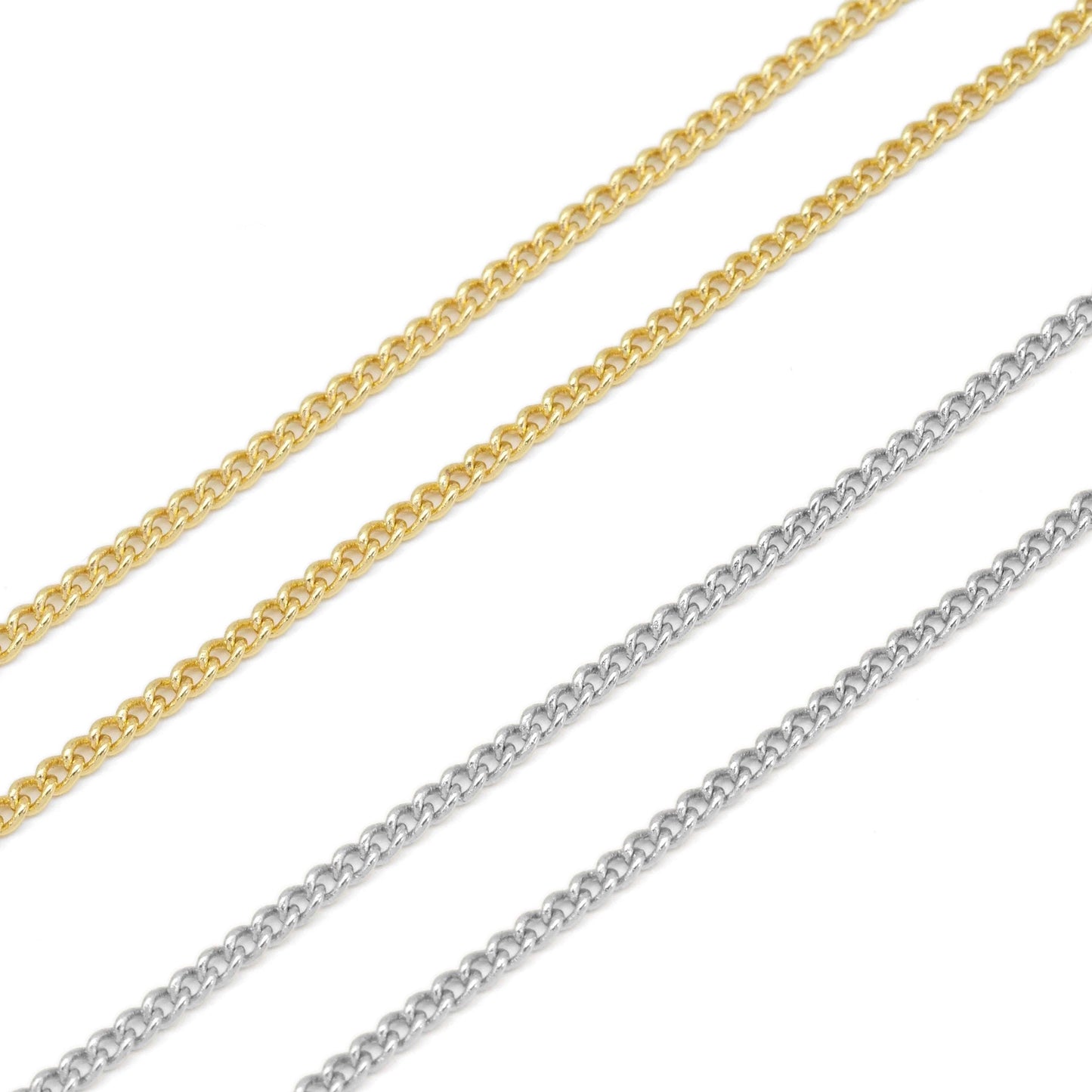 Dainty Thin Flat cuban link chain by Yard, sku#B377