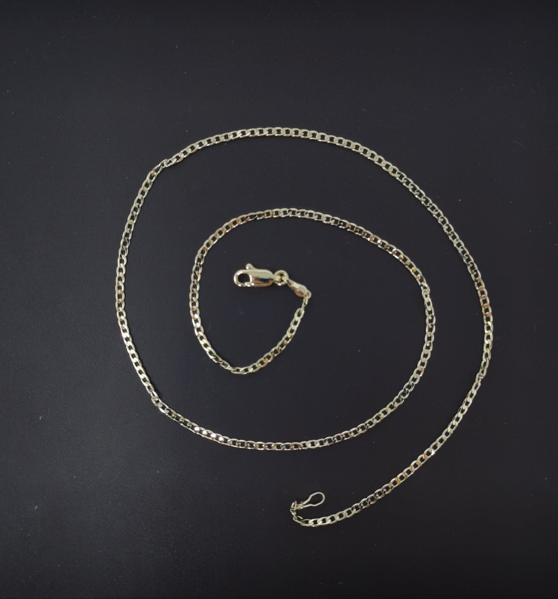 Dainty 1.2 mm Curb Chain | Gold Filled Curb Necklace | Gold Flat Curb Chain | Unisex Men Woman Necklace 17.5 inch | WA-775 Clearance Pricing
