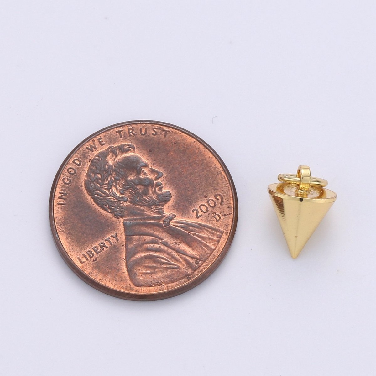 Dainty 24K Gold Filled Spike Charms,11x7mm Spike Pendants Conical Spike Charm,Drop Pendulum Pendant Stud Charm,Jewelry Finding K-800