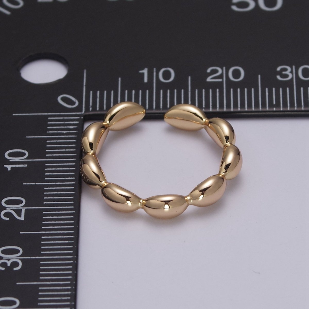 Dainty Beaded Ring 18k Gold Filled Bead Ring Open adjustable Jewelry U-145