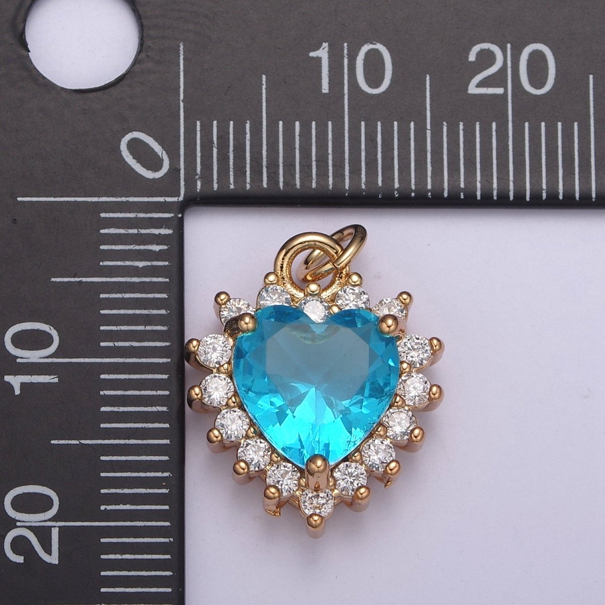 Dainty Cz Crystal Heart Shape Charm Pendant, Cubic Zirconia Crystal Heart Shape Jewelry Pendant Charm Wholesale N-289 - N-294