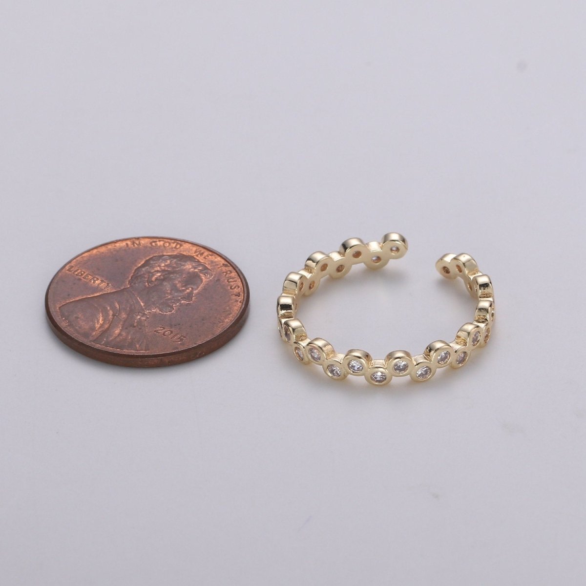 Dainty Gold cubic zirconia CZ bezel stacking ring - cz ring - tiny gold cz ring - Bubble cz ring - boho ring - bezel ring - gold ring - R-120
