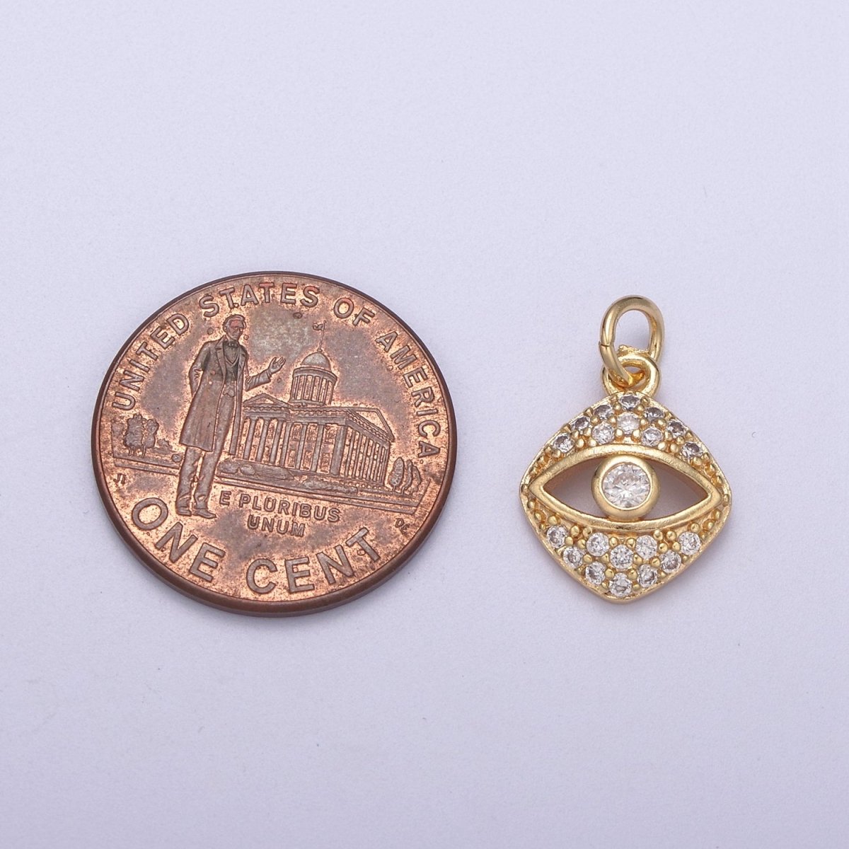 Dainty Gold Evil Eye Charm 16k Gold filled Eye Jewelry Add on Charm for Necklace Bracelet Earring N-288