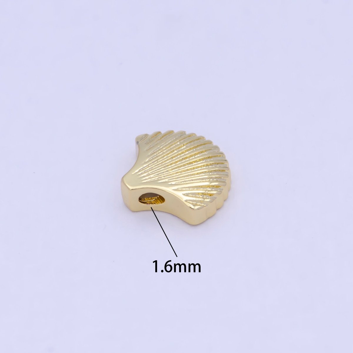 Dainty Gold Filled Clam Shell Bead Spacer for Bracelet W-854