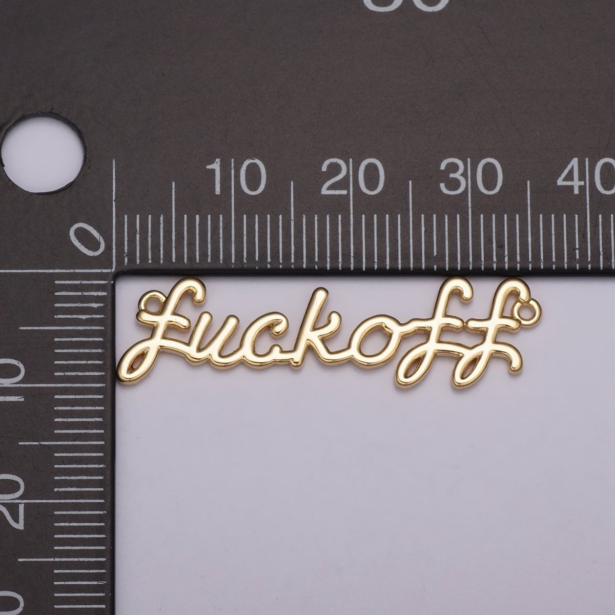 Dainty Gold Filled Fuck Off Charm for Necklace Bracelet, Fuckoff Link Connector, Fuck Off Word Cursive Jewelry Silver Personalized Script Necklace, Swear Word Pendant Trend Jewelry Y-00401 Y-00402