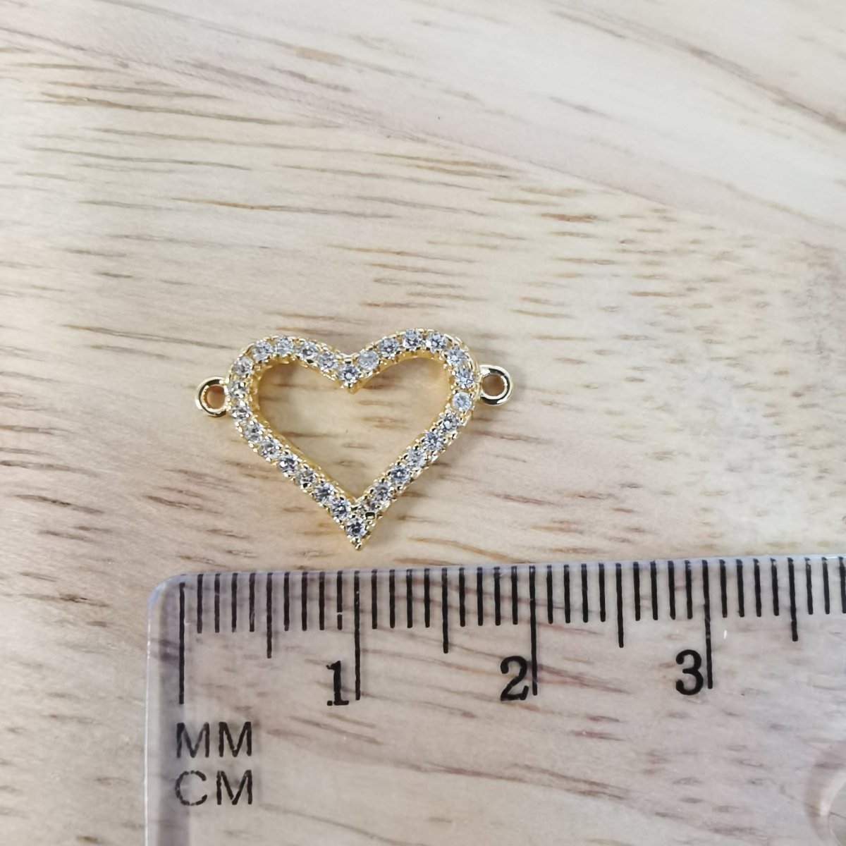 Dainty Gold Filled Little Heart Connector F-441