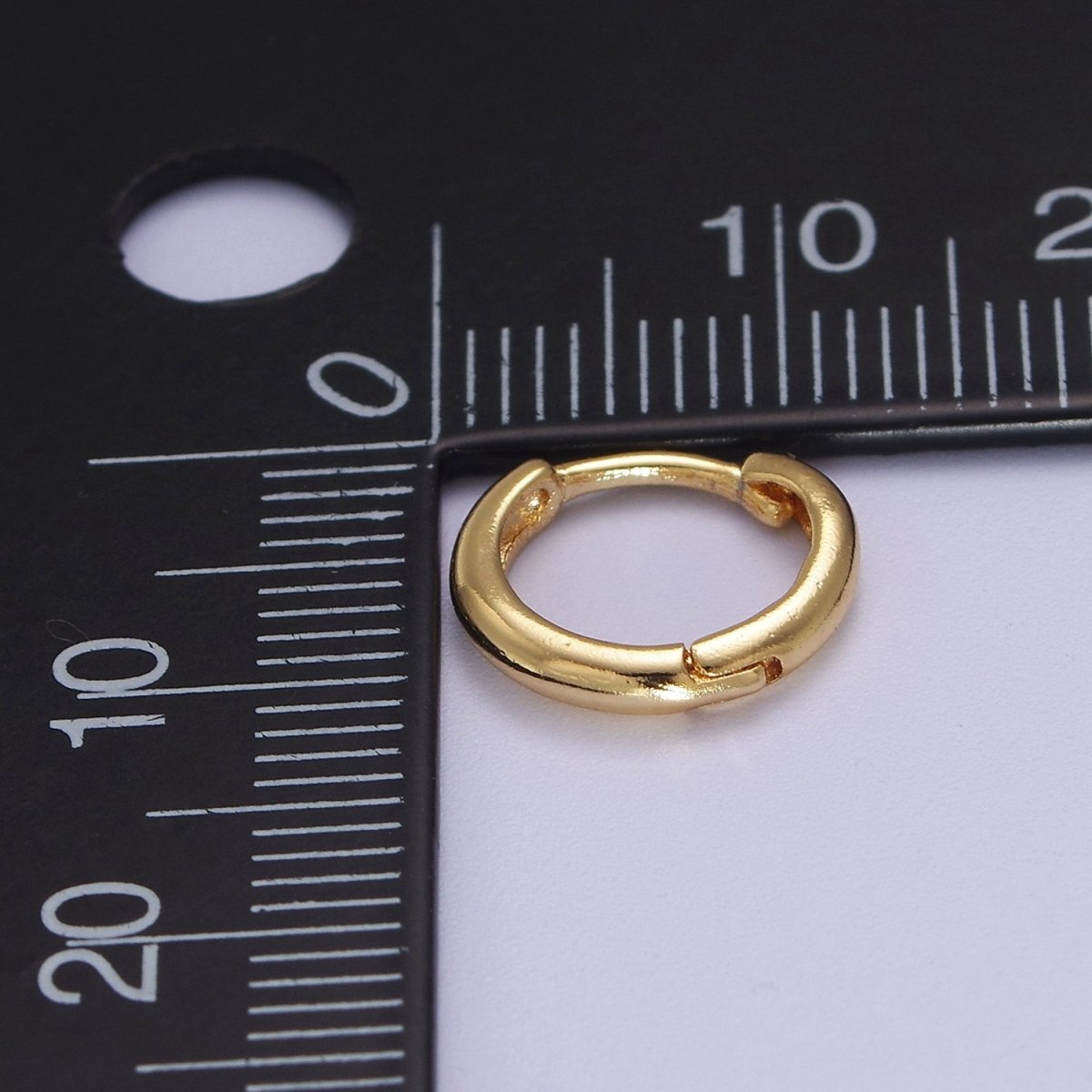 Dainty Gold Huggie Earring 12mm Simple Minimalist Hoop V-092